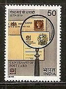 India 1979 Centenary of Post Cards in India Phila-789 1v MNH