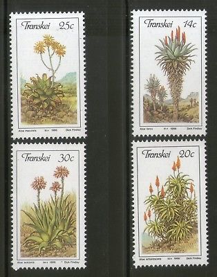 Transkei 1986 Aloes Flower Trees Plants Flora Sc 171-74 MH # 4317