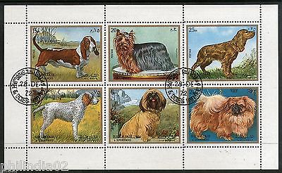 Sharjah - UAE 1972 Breeds of Dogs Pet Animals Sheetlet Cancelled # 18087