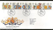 Great Britain 1998 Order of the Garter Queen’s Beasts Coat of Arms 5v FDC # F55