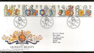 Great Britain 1998 Order of the Garter Queen’s Beasts Coat of Arms 5v FDC # F55