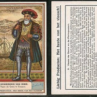 History of India - Vasco da Gama to Cananor Ship French Painting Trade Card