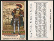 History of India - Vasco da Gama to Cananor Ship French Painting Trade Card