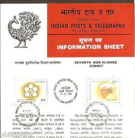 India 1983 Non-Aligned Jawaharlal Nehru Phila-923-24 Cancelled Folder