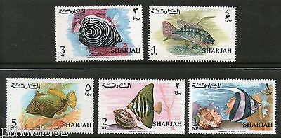 Sharjah - UAE 1965 Aquarium Fishes Marine Life Animal Sea Shell Set MNH # 12659A