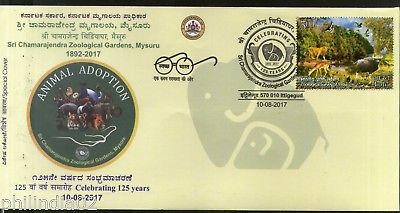 India 2017 Animal Adoption Mysore Zoological Garden Wildlife Special Cover #1849