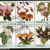 Angola 2000 Flower Tree Plant Orchid Flora Setenant BLK/6 Cancelled # 13492
