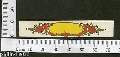 India 1950's Blank French Print Vintage Perfume Label Multi-Colour # 2323