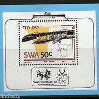 South West Africa 1989 Maps & Aircraft Aviation Biplane M/s Sc 617a MNH # 2868