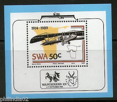 South West Africa 1989 Maps & Aircraft Aviation Biplane M/s Sc 617a MNH # 2868