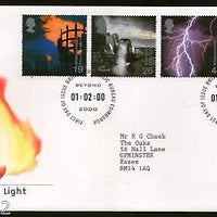 Great Britain 2000 Millennium Projects Fire & Light Locomotive 4v FDC # F75