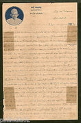 India 1920's Mahatma Gandhi on Letter Head on Thin Paper RARE # B769-3A