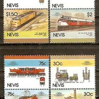 Nevis 1985 Locomotive Railway Train Transport 8v MNH