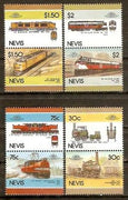 Nevis 1985 Locomotive Railway Train Transport 8v MNH # 3300