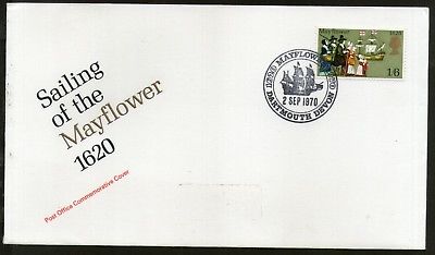Great Britain 1970 Sailing of the Mayflower Ship Commemorative Cover # F95