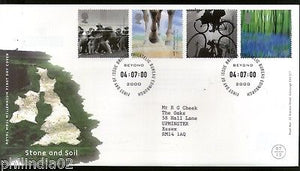 Great Britain 2000 Millennium Projects Stone & Soil Cycle Horse 4v FDC # F38
