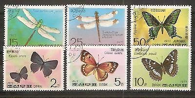 Korea 1977 Butterflies Insect Animals Fauna 6v CTO # 13114A