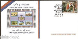 India 2007 Two Four Two "Double Fist" Soldier Military APO Cover # 18017