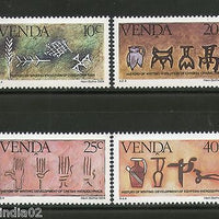 Venda 1984 History of Writing Rock Painting Art Evalution Sc 68-71 MNH # 3073