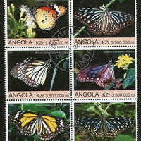Angola 2000 Butterflies Papillon Insect Fauna Setenant BLK/6 Cancelled # 13489
