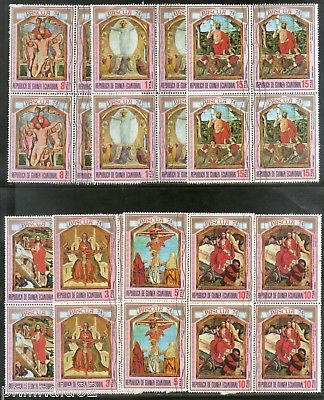 Guinea Equatorial 1973 Christmas Jesus Paintings Holy Blk4 Set Cancelled #13203B