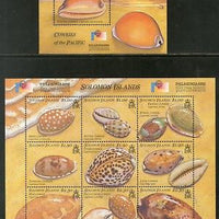 Solomon Islands 2002 Cowrie Sea Shells Marine Life Sc 943-4 M/s + Sheetlet MNH # 7713