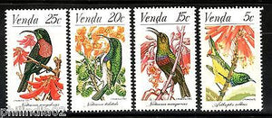 Venda 1981 Birds Sunbirds Fauna Flowers Wildlife Animal Sc 40-43 MNH # 5443