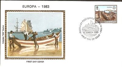 Guernsey 1983 EUROPA Tourism Boat Colorano Silk Cover # 13281