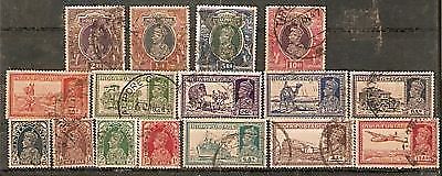 India 1937-40 KG VI Transport Series Phila- 245-260 Used Set # 2988