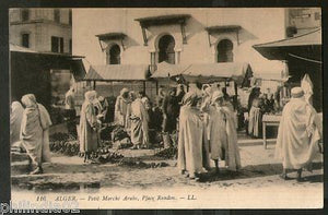 Algeria 1911 Small Arab Market to Berlin Germany View / Picture Post Card # 123