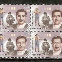 India 2001 Raj Kapoor Film Actor Phila-1880 BLK/4 MNH Cinema Movie