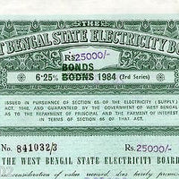 India 1984 West Bengal State Electricity Bonds 3rd Series Corrected Rs. 25K #45C