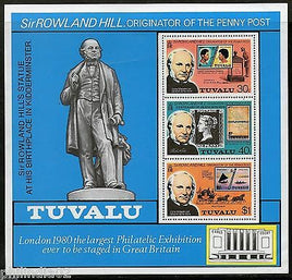 Tuvalu 1979 Sir Rowland Hill Death Centenary Sc 124a MNH M/s Stamp on Stamp # 15