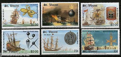 St. Vincent 1988 Ships & Artifacts Armada Medal Instrument Sc 1100-05 MNH # 5026