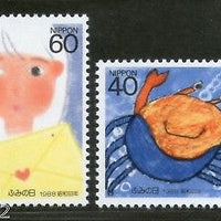 Japan 1988 Letter Writing Day Children's Painting Philately Sc 1797-8 MNH # 4208