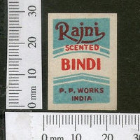 India 1950's Rajni Scented Bindi French Print Vintage Label Multi-Colour # 2930