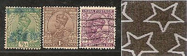 India 3 Diff KG V ½A 1A & 1A3p ERROR WMK - Multi Star Inverted Used as Scan 2983