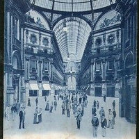 Italy 1929 Milan Interior of the Gallery View Picture Post Card to Germany # 138