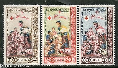 Laos 1963 International Red Cross Centenary Queen KKhamphouy Sc 85-87 MNH # 3902