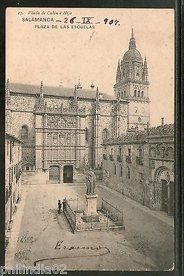 Spain 1907 Salamanca Plaza of Schools Architecture Used View Post Card #1454-105