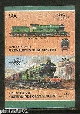 St. Vincent Gr. Union 1987 Class Z 1911 UK Locomotive Transport Sc 38 Imperf MNH # 3328