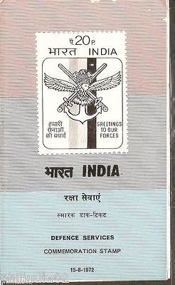 India 1972 Armed Forces Defence Services Phila-554 Cancelled Folder
