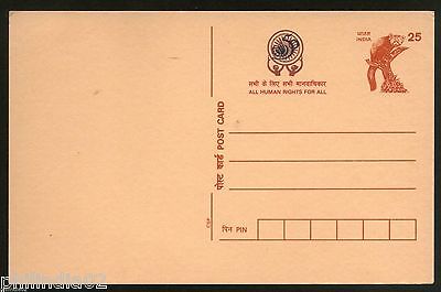 India 1998 All Human Rights for All Advt. on 25p CSP Panda Post Card Mint # 12842