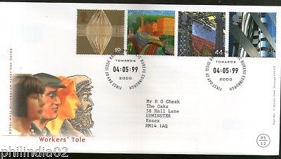 Great Britain 1999 Millennium Achievements Workers Tale Weaving Ship 4v FDC #F46