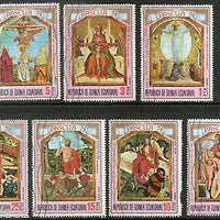 Guinea Equatorial 1973 Christmas Jesus Paintings Holy 7v Set Cancelled # 13203A