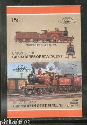 St. Vincent Gr. Union 1987 Spinner Class 25 1887 UK Locomotive Sc 19 Imperf MNH