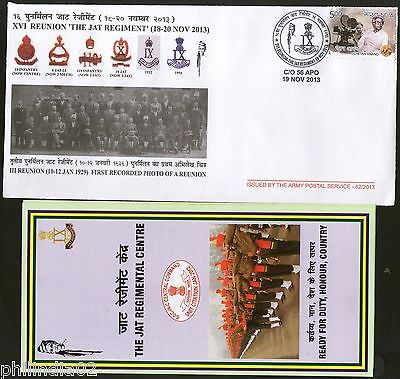 India 2013 Reunion The Jat Regiment Military Coat of Arms APO Cover # 7367