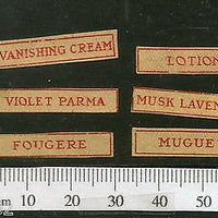 India 1950's Vanishing Cream X6 Print Vintage Perfume Label Multi-colour # 4010C