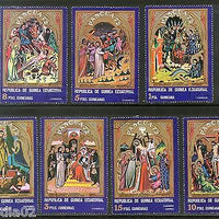 Guinea Equatorial 1972 Christmas Jesus Paintings Holy 7v Set Cancelled # 12800A