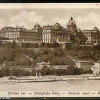 Hungary 1921 Budapest Royal Castle River View Picture Post Card Used # 197